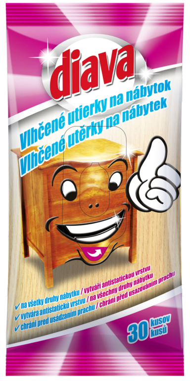 DIAVA VLHČENÉ UTIERKY NA NÁBYTOK 30 KS