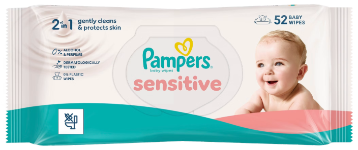 Pampers Wipes Sensitive vlhčené utierky, 52 ks