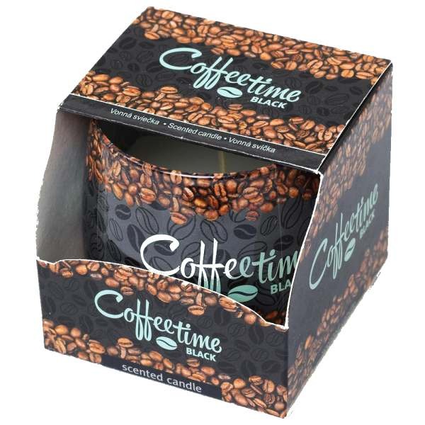 Vonná sviečka v skle Coffee Time Black, 100 g
