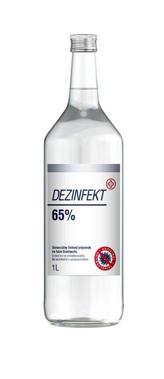 Dezinfekt 65% etanol, univerzálny liehový prípravok, 1 l
