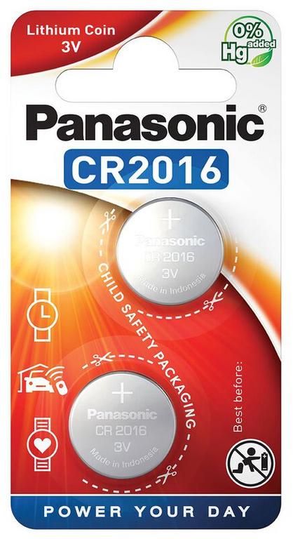 Panasonic Batéria CR2016 Lithium 3V, 2 ks