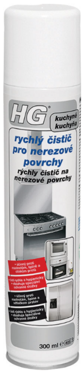 HG RÝCHLY ČISTIČ NA NEREZOVÉ POVRCHY 300ML