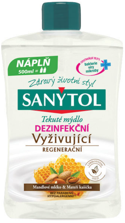 SANYTOL TEKÚTE MYDLO NÁHRADNÁ NÁPLŇ VYŽIVUJÚCE 500ML