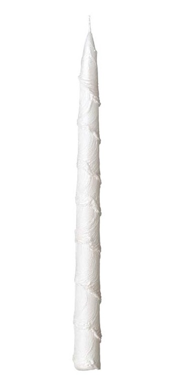 SVIEČKA KÓNICKÁ PLASTICKÁ PERLA BIELA 22X290MM