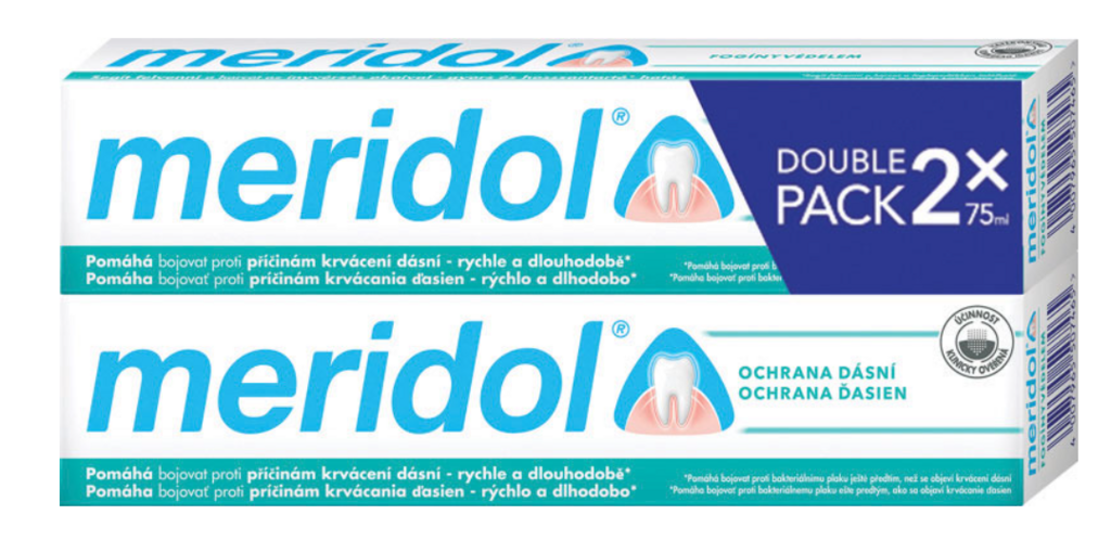 MERIDOL ZUBNÁ PASTA PRE OCHRANU ĎASIEN PROTECTION 2 x 75 ML