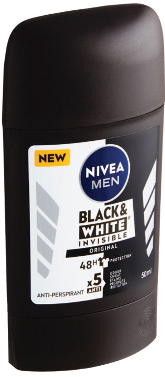 NIVEA STICK MEN BLACK & WHITE INVISIBLE ORIGINAL 50ML