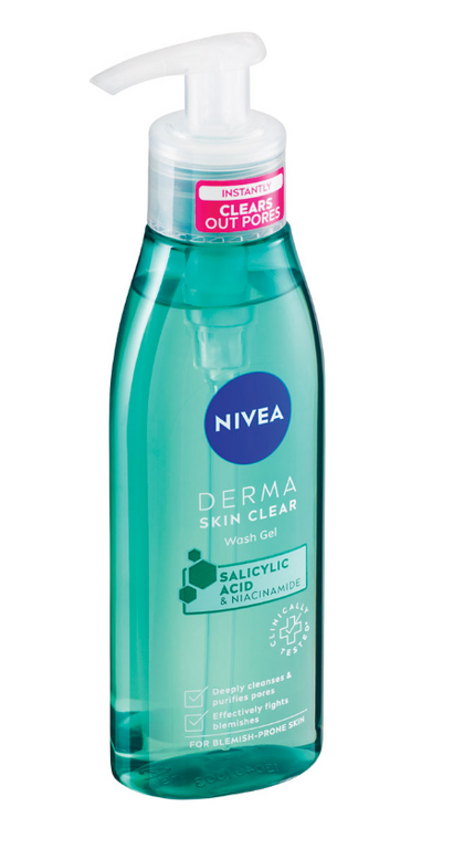 NIVEA PLEŤOVÝ ČISTIACI GÉL DERMA SKIN CLEAR 150ML