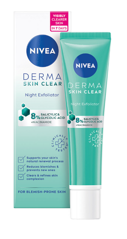 NIVEA PEELING EXFOLIAČNÝ PLEŤOVÝ PEELING DERMA SKIN CLEAR 40ML