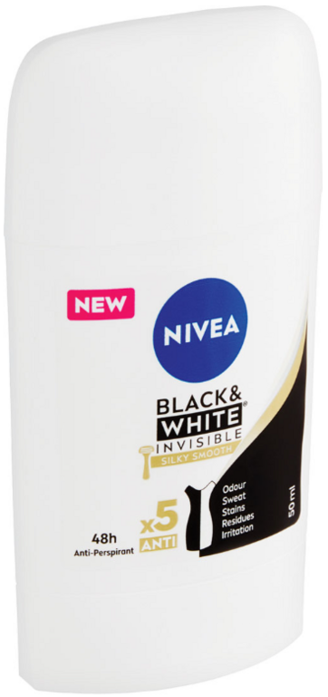 NIVEA STICK BLACK WHITE INVISIBLE SILKY SMOOTH 50ML