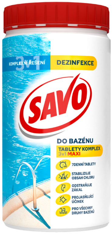SAVO BAZÉN CHLÓROVÉ TABLETY MAXI 3V1 1,2KG