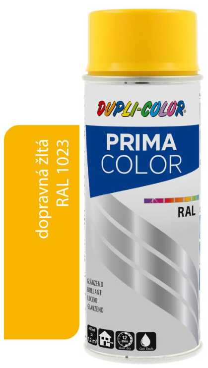 DUPLI COLOR PRIMA SPRAY RAL 1023 DOPRAVNÁ ŽLTÁ 400ML LESK