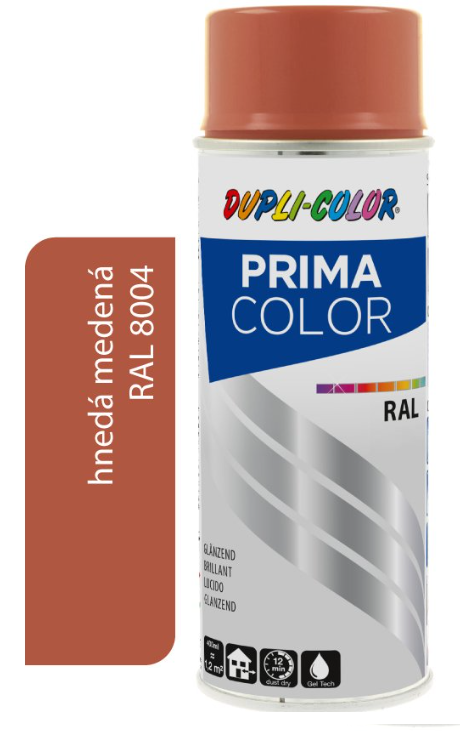 DUPLI COLOR PRIMA SPRAY RAL 8004 MEDENÁ HNEDÁ 400ML LESK