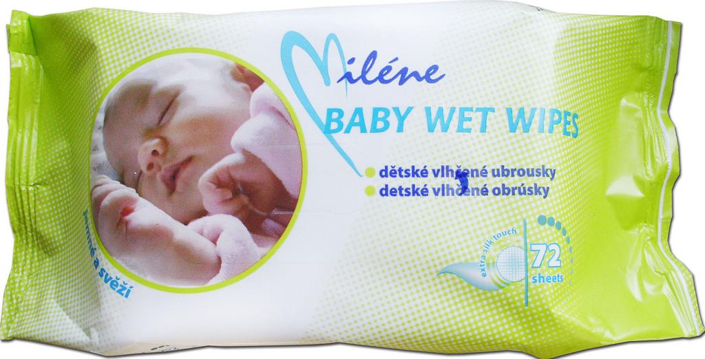 Milene Baby detské vlhčené obrúsky, 72 ks