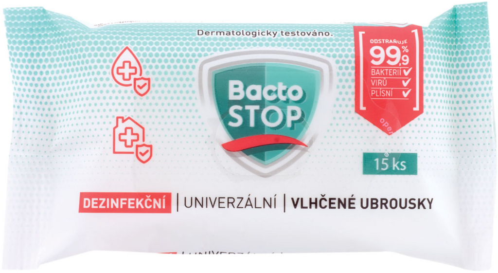 BACTOSTOP VLHČENÉ UTIERKY ANTIBACTERIÁLNE 15KS