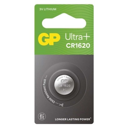 GP Ultra Plus Lítiová gombíková batéria CR1620, 3V, 1 ks