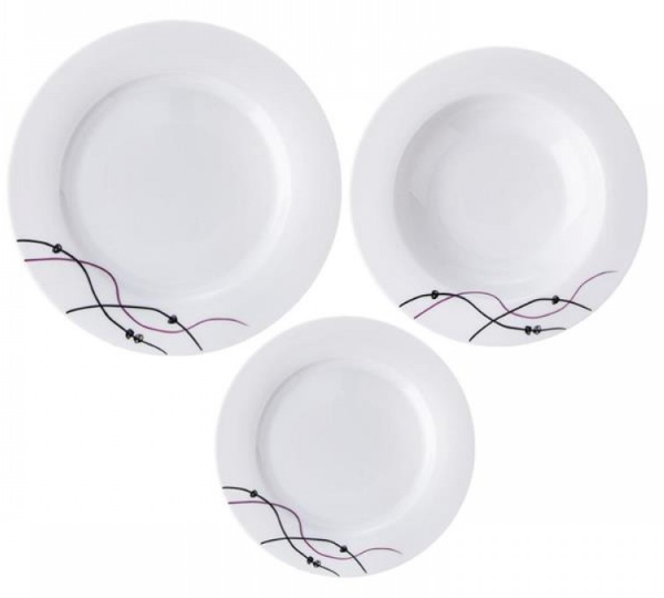 SADA JEDÁLENSKÁ PORCELÁN VLNKY OKRÚHLA 18 KS