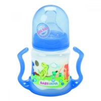 Baby Nova Kojenecká fľaša plastová so širokým hrdlom a rukoväťami, 150 ml