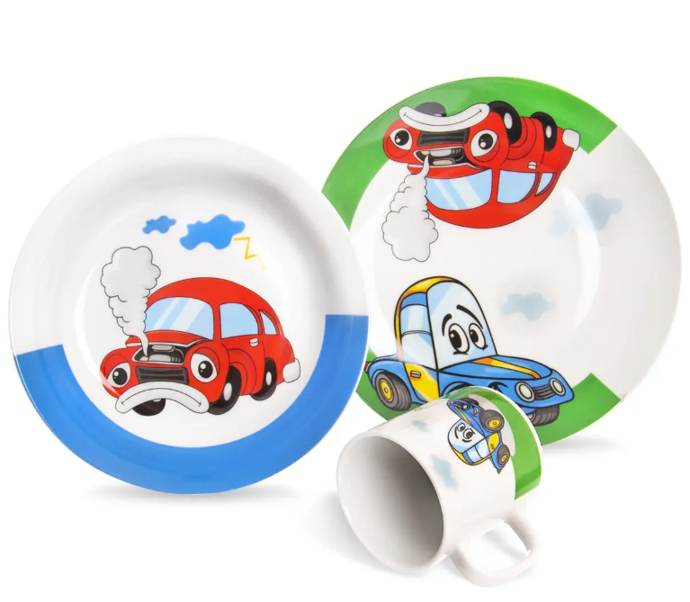 ORION SADA JEDÁLENSKÁ PORCELÁNOVÁ DETSKÁ AUTO 3KS