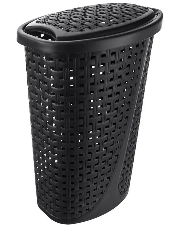 KÔŠ NA PRÁDLO VEKO UH SLIM 45L ČIERNY