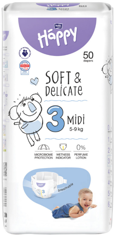 BELLA HAPPY MIDI Č.3 5-9KG 50KS