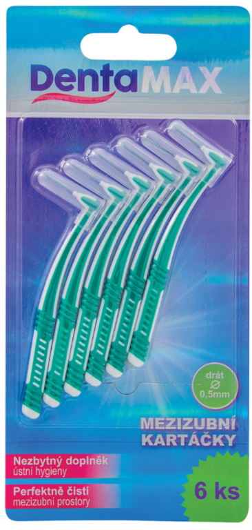 DENTAMAX MEDZIZUBNÉ KEFKY ZAHNUTÉ 6KS 0,5MM