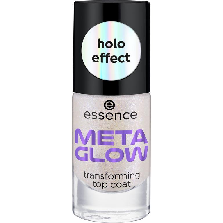 Essence Meta Glow transforming top coat, holo efekt