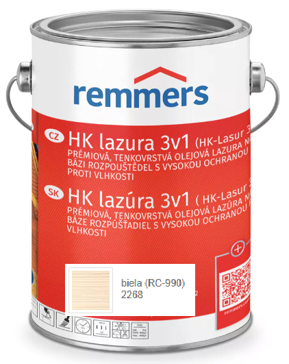 REMMERS HK LAZÚRA 3V1 BIELA  2,5L