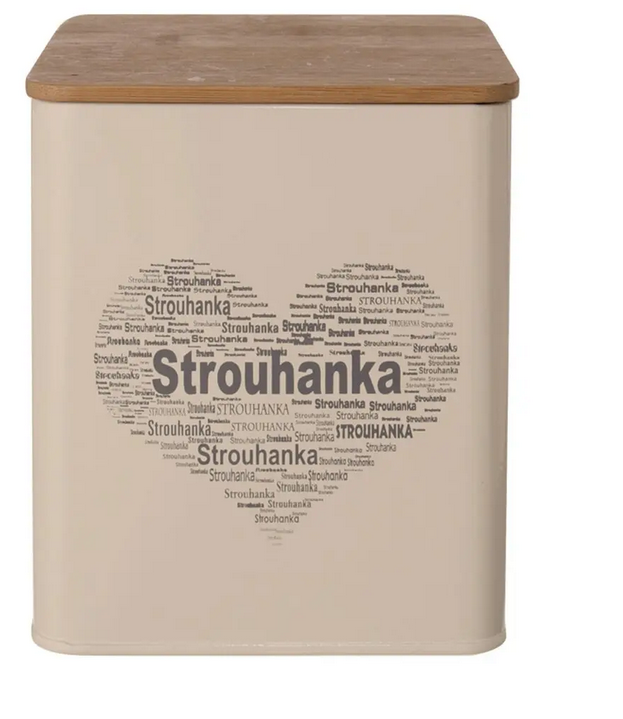 DÓZA PLECH/DREVO 11,5x11,5x14CM STRÚHANKA SRDCE