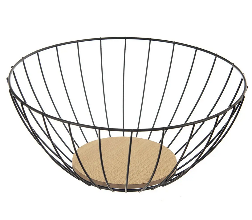 KOŠÍK NA OVOCIE KOV/DREVO RADKA 28CM
