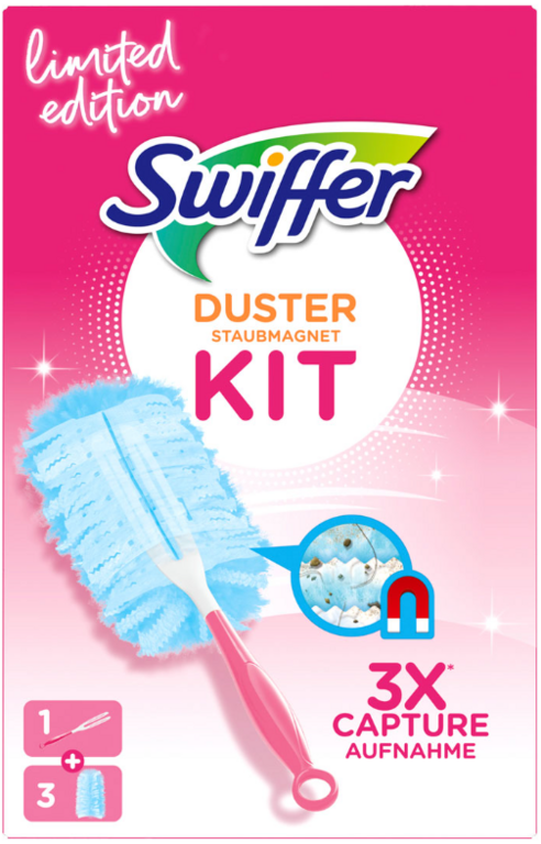 SWIFFER DUSTER PRACHOVKA S RÚČKOU PINK 3KS
