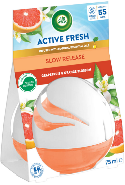 AIR WICK ACTIVE FRESH GUĽÔČKOVÝ OSVIEŽOVAČ VZDUCHU GRAPEFRUIT A ORANGE BLOSSOM 75ML