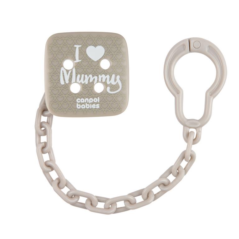 Canpol Babies Retiazka na cumeľ I Love Mummy, béžová