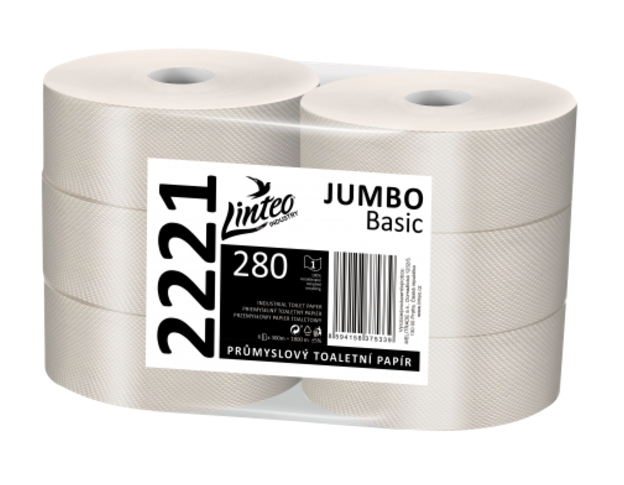 LINTEO TOALETNÝ PAPIER BASIC 280 1 VRSTVOVÝ 6KS