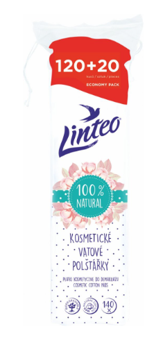 LINTEO ODLIČOVACIE TAMPÓNY BAVLNA 120 + 20 KS