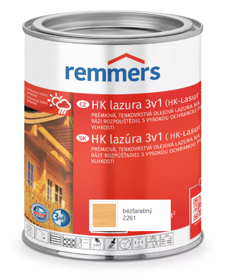 REMMERS HK LAZÚRA 3V1 BEZFAREBNÁ  0,75L
