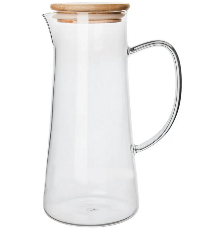 DŽBÁN 1,5L BROROS. SKLO+VIEČKO BAMBUS