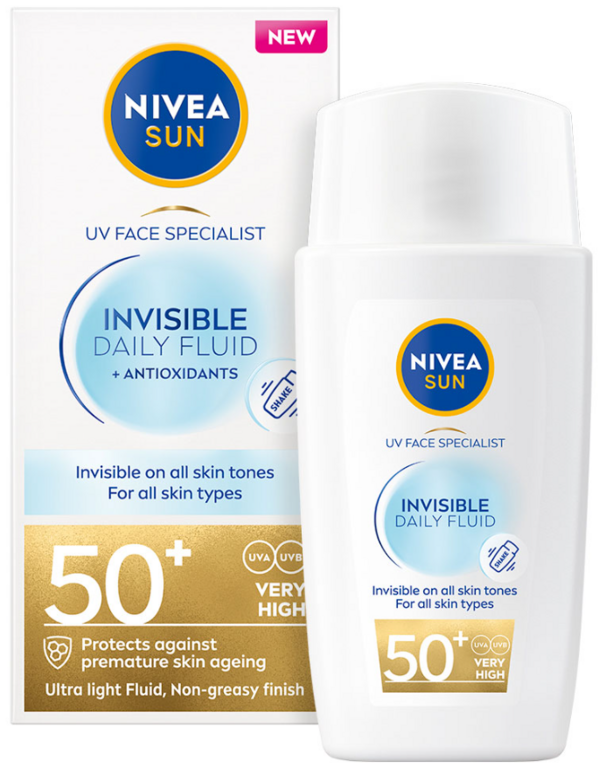 NIVEA SUN INVISIBLE DAILY FLUID PLEŤOVÝ KRÉM OF50+ 40ML
