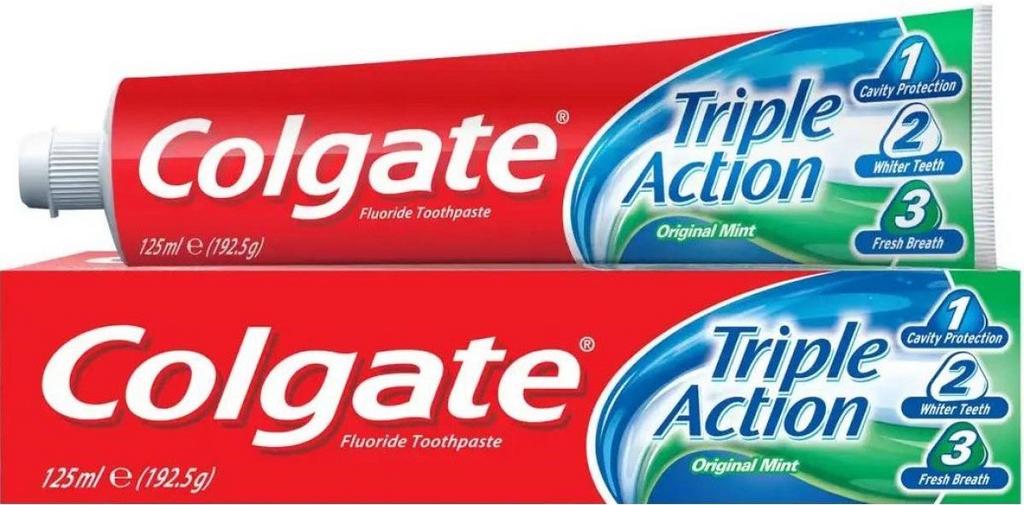 Colgate Triple Action Original Mint zubná pasta, 125 ml