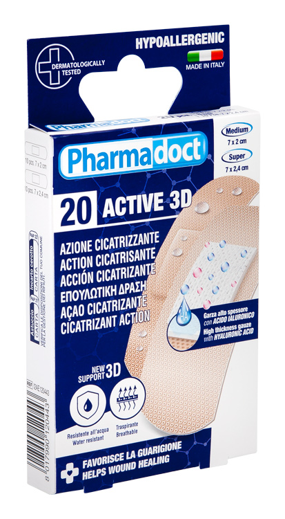Pharmadoct Active 3D náplasti s kyselinou hyalurónovou, 20 ks