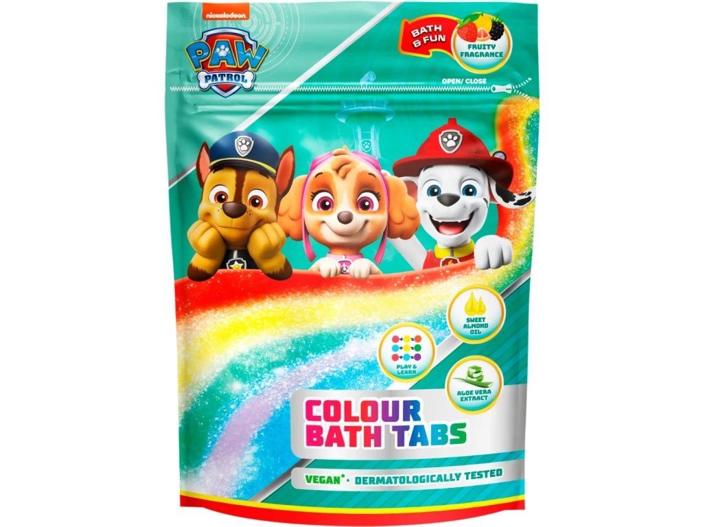 Paw Patrol Farbiace tablety do kúpeľa, 9x16 g