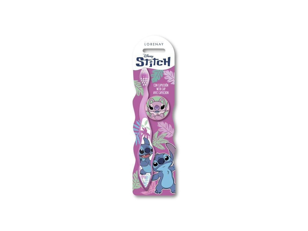 Lorenay Disney Stitch detská zubná kefka s viečkom, 1 ks