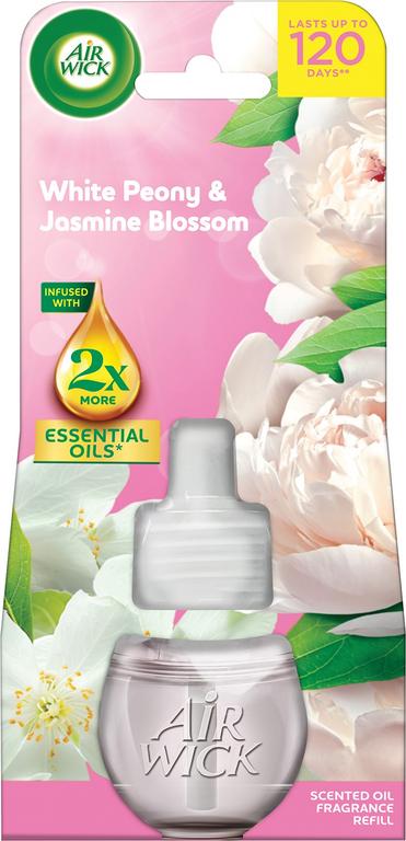Air Wick elektrický osviežovač vzduchu strojček + náplň Biela pivonka a jazmínový kvet, 19 ml