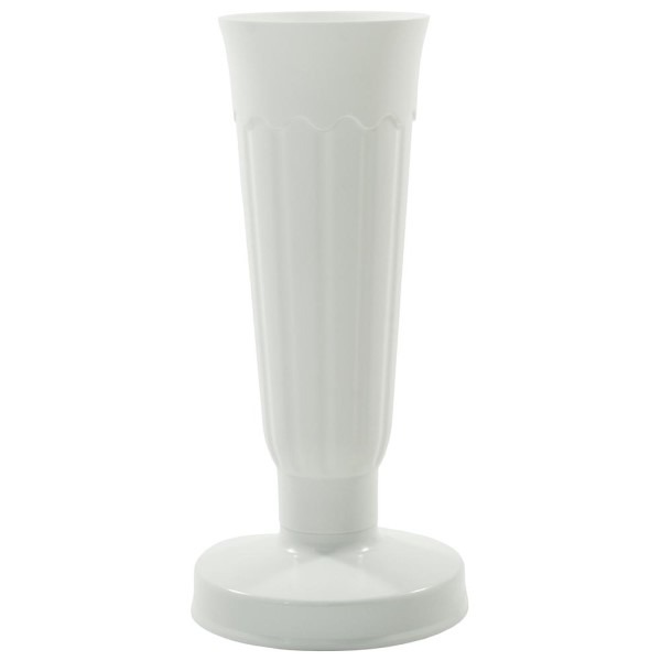 Váza na hrob so záťažou, biela, 32 cm