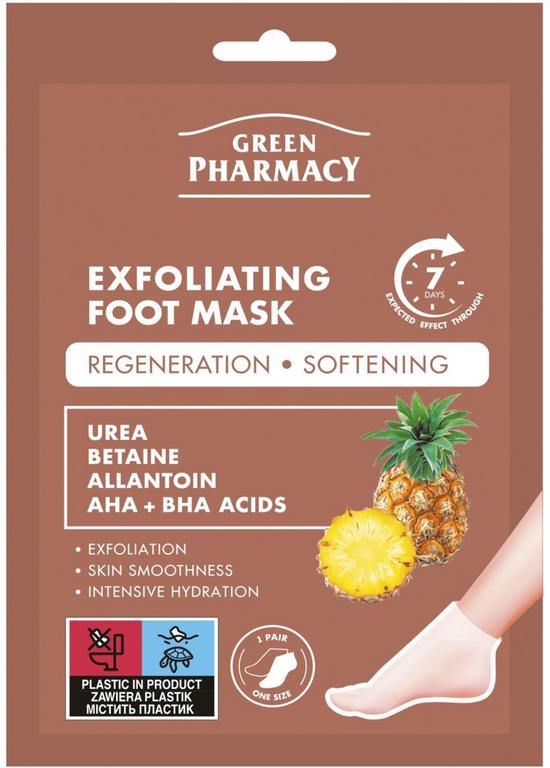Green Pharmacy Exfoliačná maska na nohy, 2x20 ml