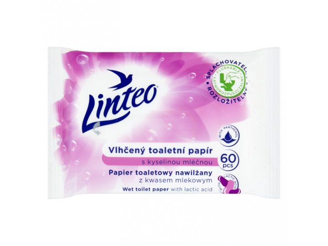 LINTEO VLHČENÝ TOALETNÝ PAPIER KYSELINA MLIEČNA 60 KS