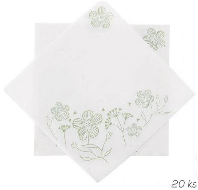 SERVÍTKY GREENISH 20 KS 33 X 33 BIELA