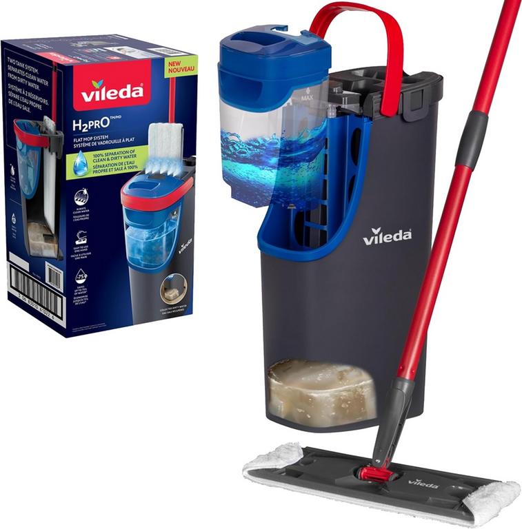 Vileda H2O Pro plochý mop, set s vedrom