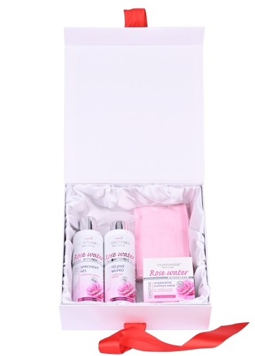 KAZETA VROSE SPRCHOVÝ GÉL 200ML + TELOVÉ MLIEKO 200ML + PLEŤOVÝ KRÉM 50ML + KOZMETICKÁ ČELENKA