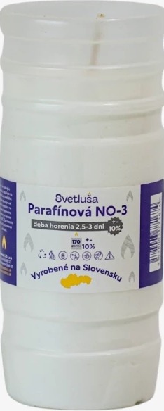Kahanec Svetluša parafínový NO-3, 170 g, doba horenia 2,5–3 dni