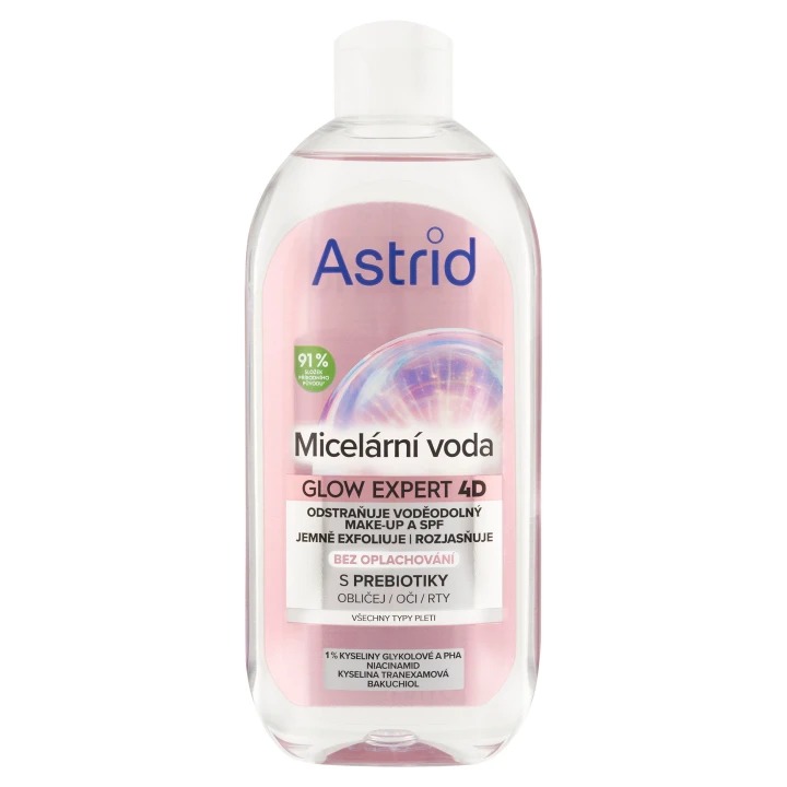 Astrid Glow Expert 4D micelárna voda s prebiotikami, 400 ml